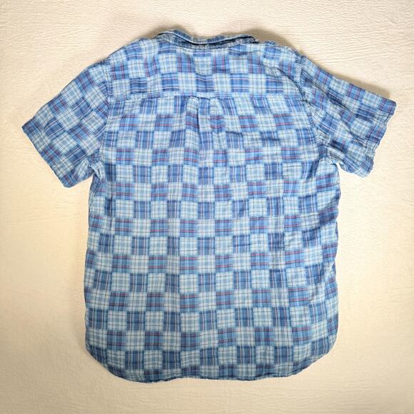 Free Assembly Men's XXL 100% Cotton Patchwork Shirt with Short Sleeves - Picture 5 of 7